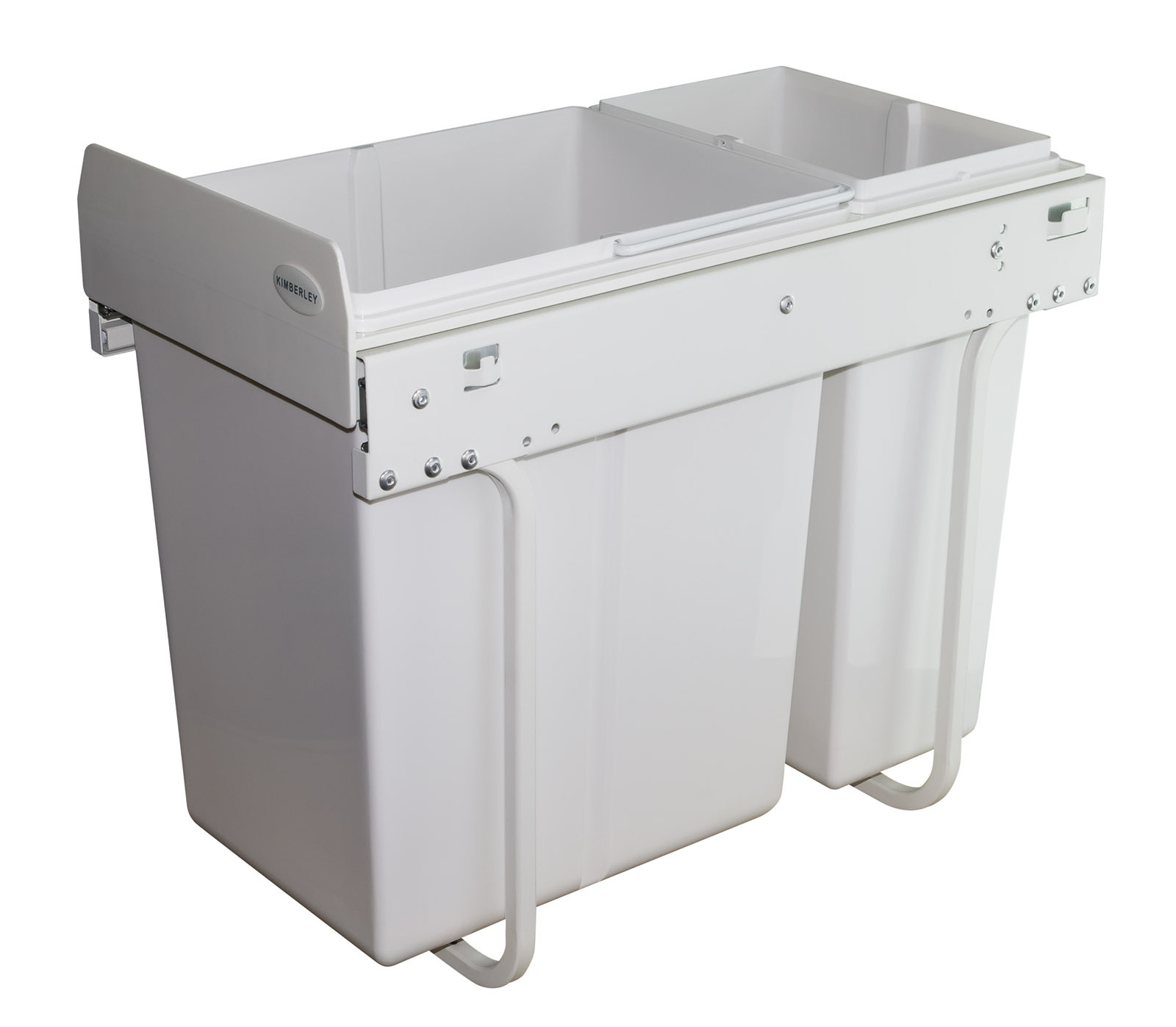 30L Twin Slide Out Slimline Waste Bin Pull Out Kitchen Dual