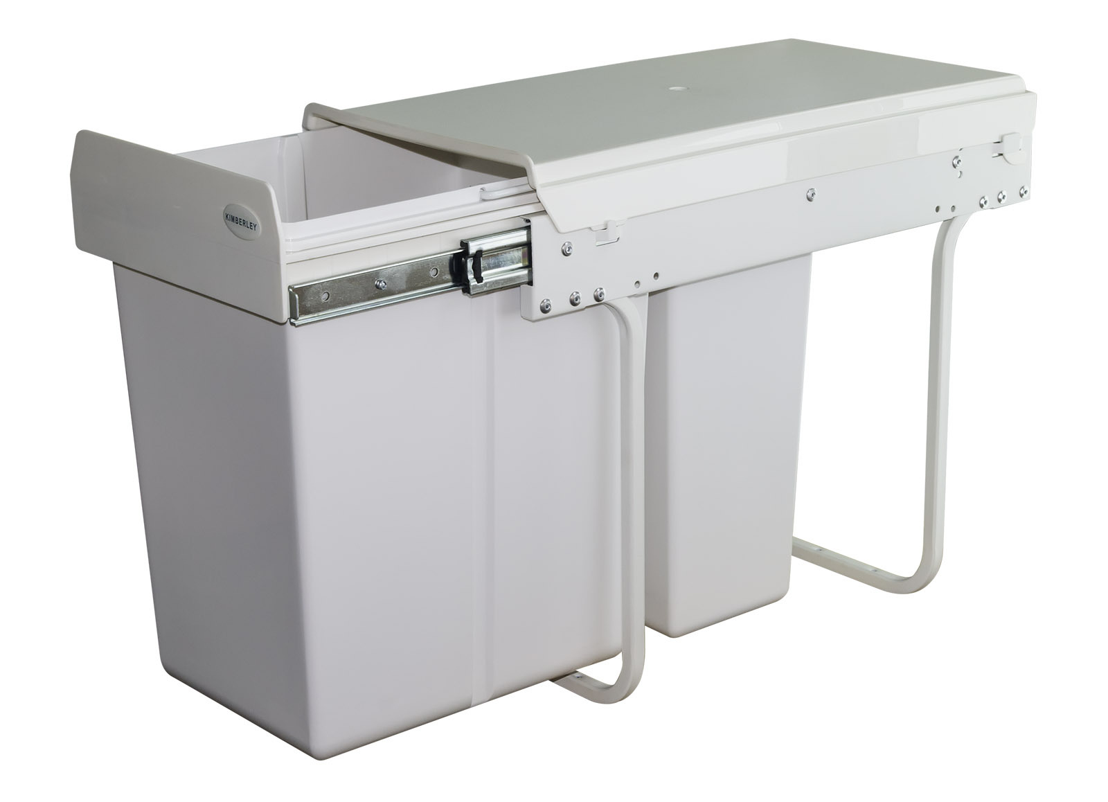 30L Twin Slide Out Slimline Waste Bin Pull Out Kitchen Dual