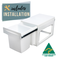 Installation Included!** 2 x 15L Twin Bin Slide Out - Australian Made – KRB08ins 