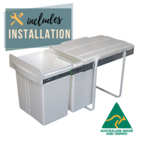Installation Included!** 2 x 20L Twin Slide Out Bin - KRB310INS