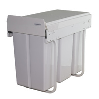 KRB32 - 30L Triple Slim Line Slide Out Waste Bin