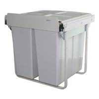 KRB40 - 68L Handle Pull Twin Slide Out Waste Bin 
