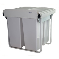 KRB41 - 68L Handle Pull Triple Slide Out Waste Bin 