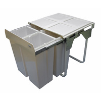 KRB42 - 68L Handle Pull Quad Slide Out Waste Bin 