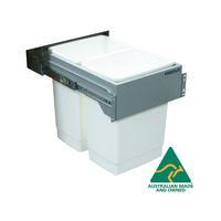 KRB60E - 60L Door Mount Slide Out Twin Kitchen Waste Bin