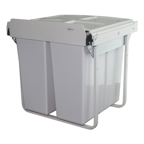 KRB40S - Factory Seconds 68L Handle Pull Twin Slide Out Waste Bin